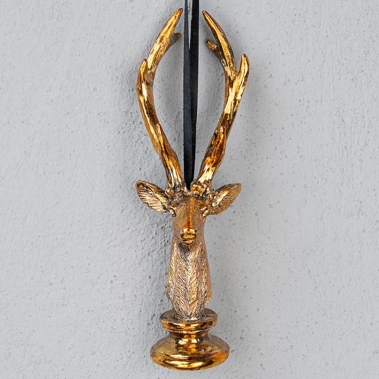 Ёлочная игрушка Бюст оленя золотого цвета, L Deer Bust Gold 20 cm