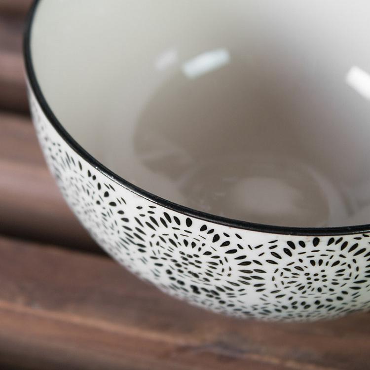 Пиала с узором чёрный Пух, S Blossom Fluff Bowl Black Small