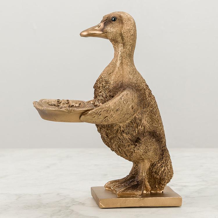 Подставка для мелочей и украшений Золотая утка Card Holder Duck Gold