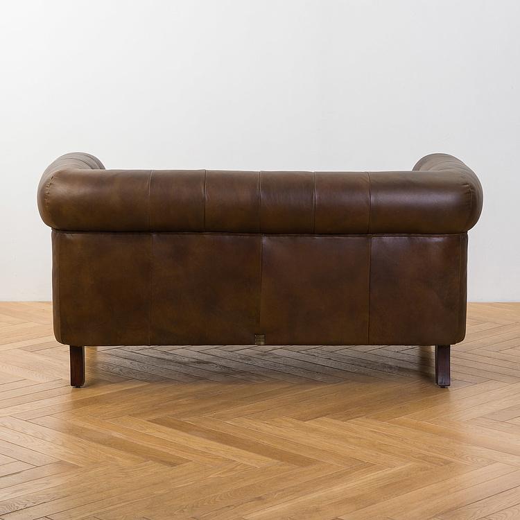 Двухместный диван Парламент, красно-коричневые ножки Parlament 2 Seater, Red Brown Wood D