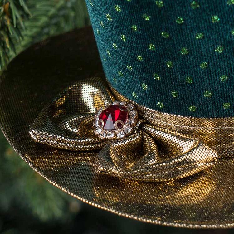 Ёлочная игрушка Золотисто-зелёный цилиндр Cylinder Green Gold