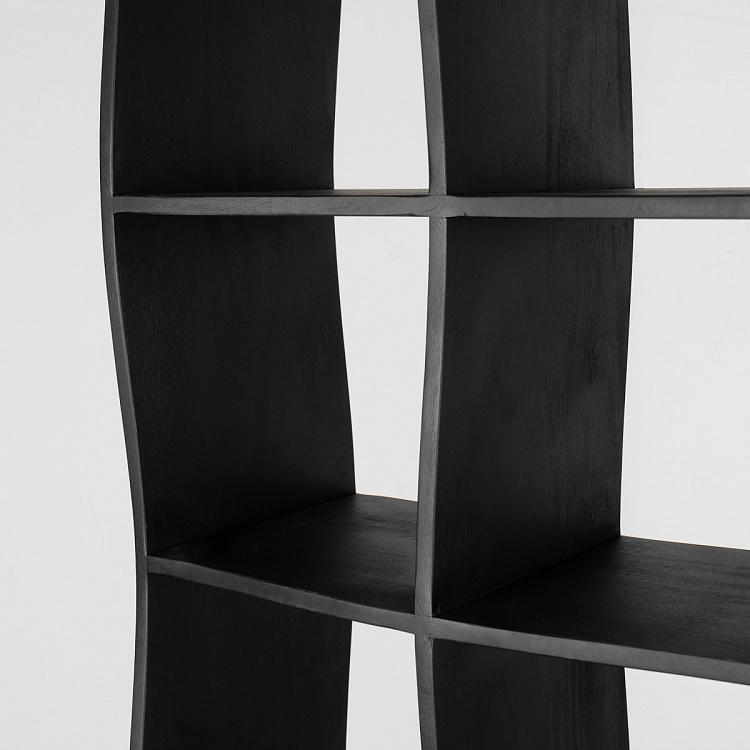 Чёрный стеллаж из дерева манго Бриз Brise Black Bookcase