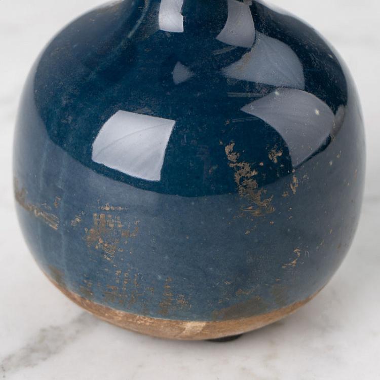 Керамическая тёмно-синяя мини-ваза Ceramic Vase Dark Blue Mini