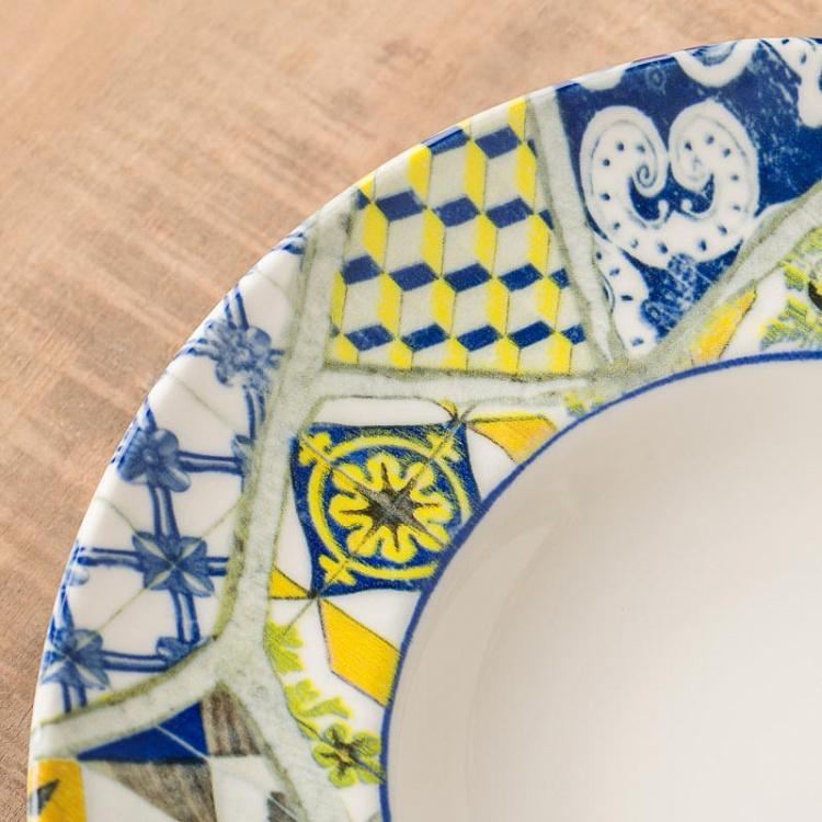 Набор из трёх тарелок для пасты Средиземноморская майолика Set Of 3 Seaside Maiolica Pasta Plates