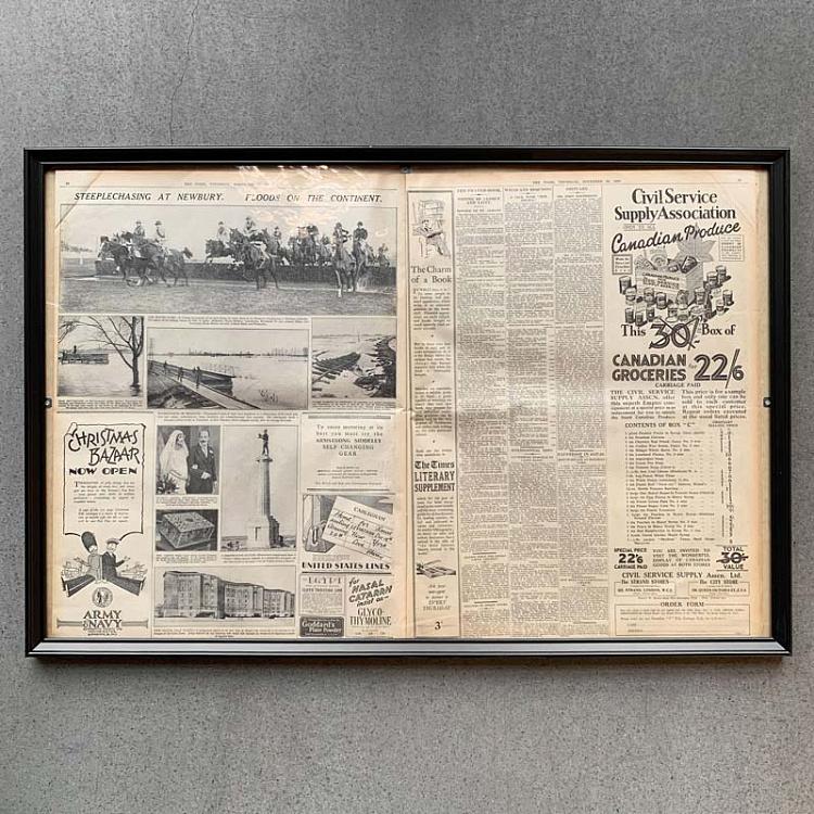 Винтажная газета в раме Таймс, 29 ноября 1928 Vintage Times, Nov 29, 1928