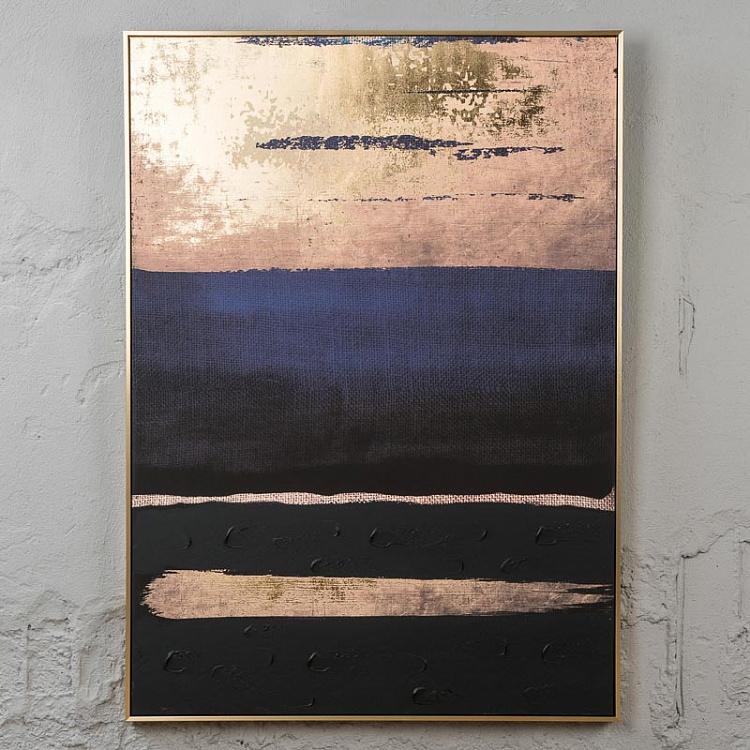 Вручную раскрашенная картина на холсте в золотой раме Закат Canvas Picture With Golden Frame Sunset