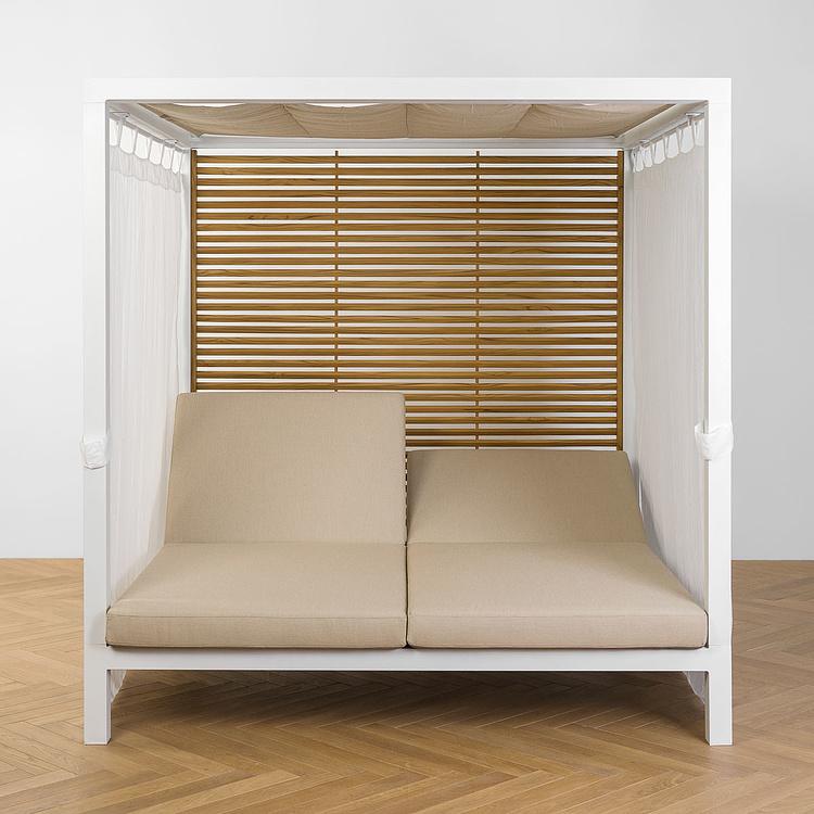 Белый садовый шатёр Каса Gazebo White Casa, Golden Teak