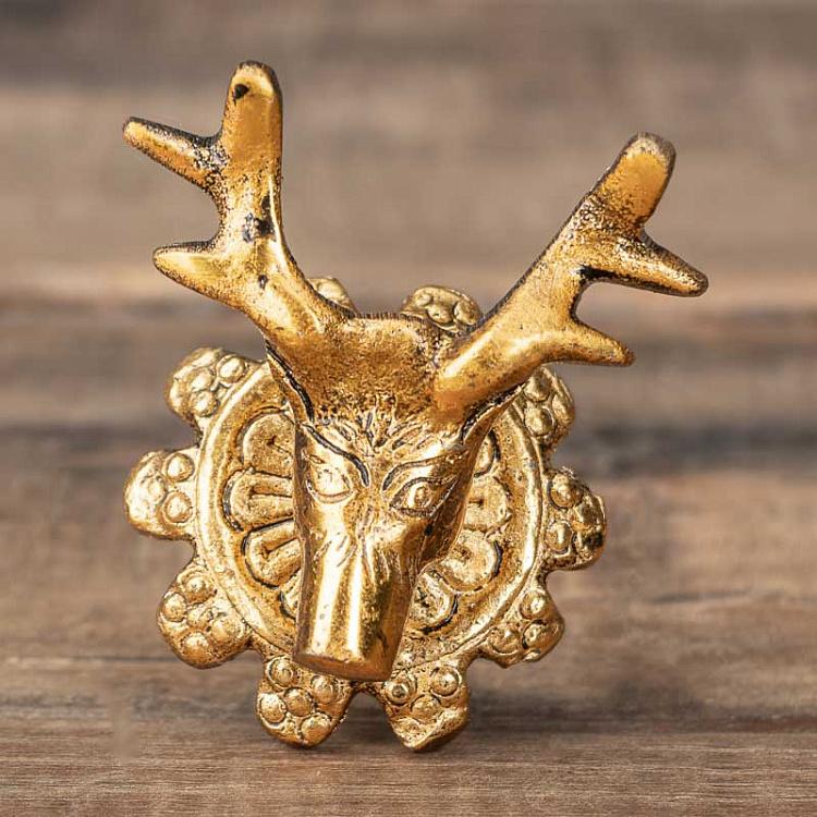 Мебельная ручка Олень золотого цвета Gold Deer Knob