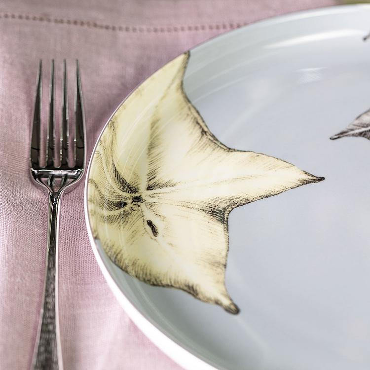 Голубая обеденная тарелка с карамболой Экзо Exo Dinner Plate Carambola Blue