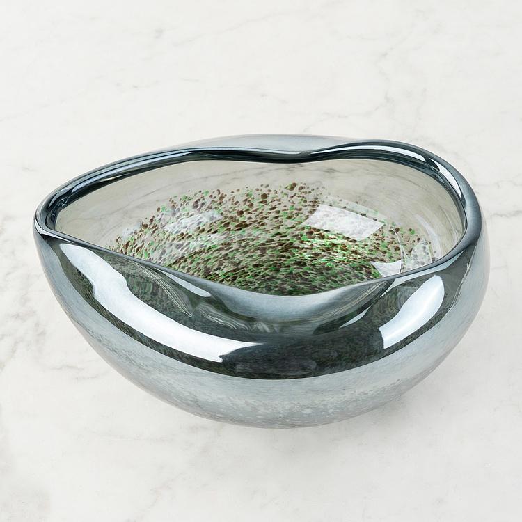 Голографическая ваза-чаша ручной работы с изогнутым краем Folded Edge Handcrafted Holographic Glass Bowl
