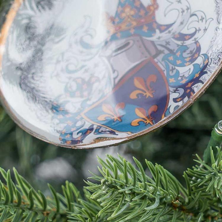 Ёлочная игрушка Медальон с гербом Королевская лилия Medallion With Coat Of Arms Fleur De Lis 10 cm