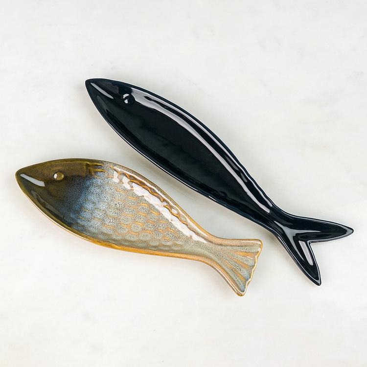 Сервировочное блюдо Тёмно-синяя рыбка Fish Tray Dark Blue