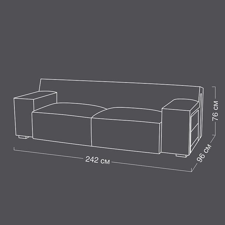 Трёхместный диван Мадрид, светлые ножки Madrid 3 Seater, Light Brown Wood D