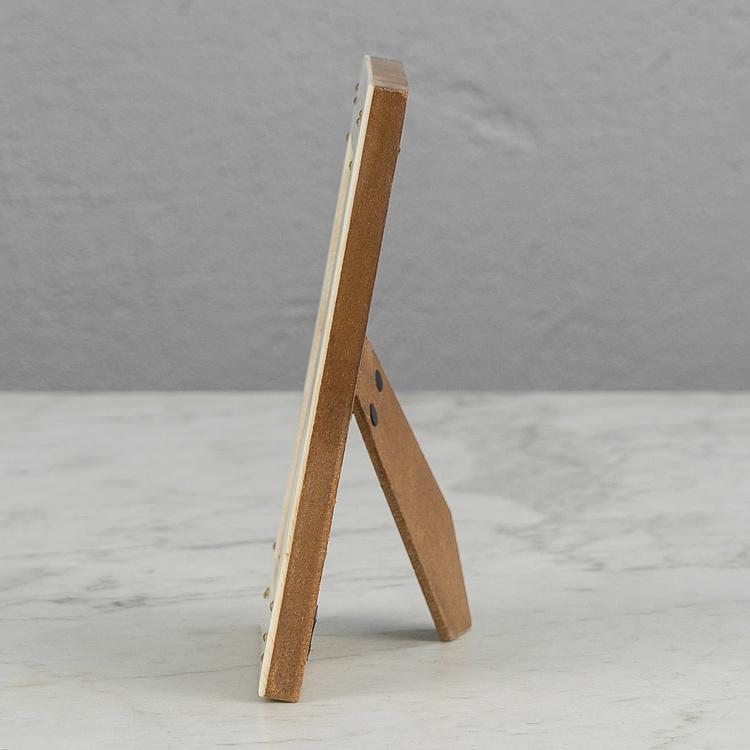 Рамка для фото с золотистыми пусетами, S White Photo Frame With Stud Small