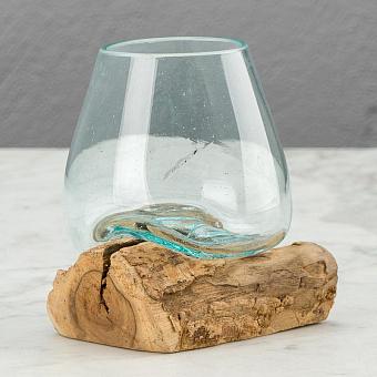 Vase En Verre Sur Support Racine