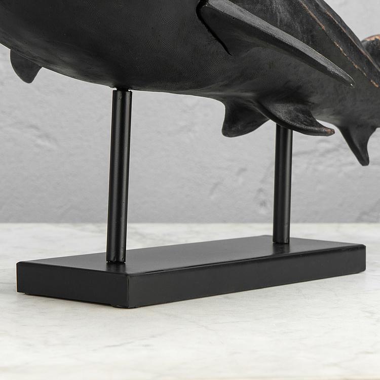 Статуэтка на подставке Чёрная акула, L Black Shark On Metal Base Large