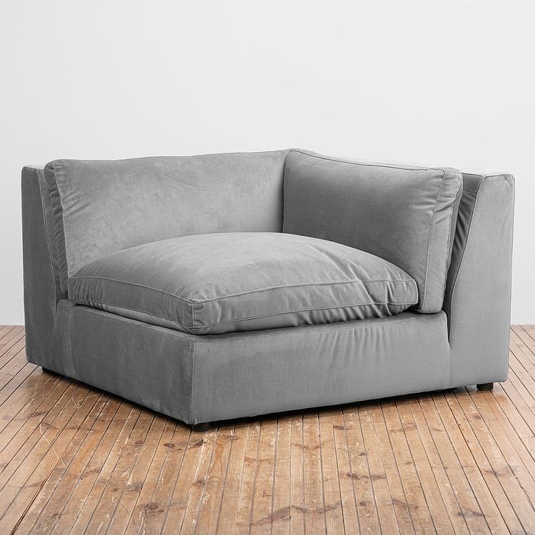 Угловой модульный бархатный диван Зенна 2, S Zenna Group Small 2 Velvet