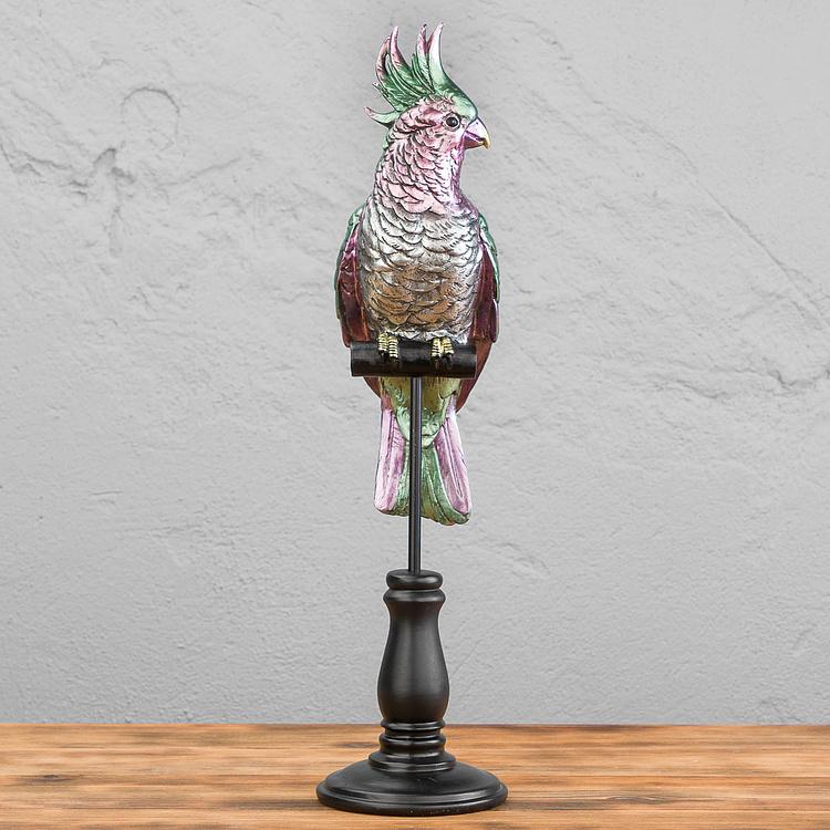 Статуэтка Попугай на подставке Parrot Bird On Stand Purple Green
