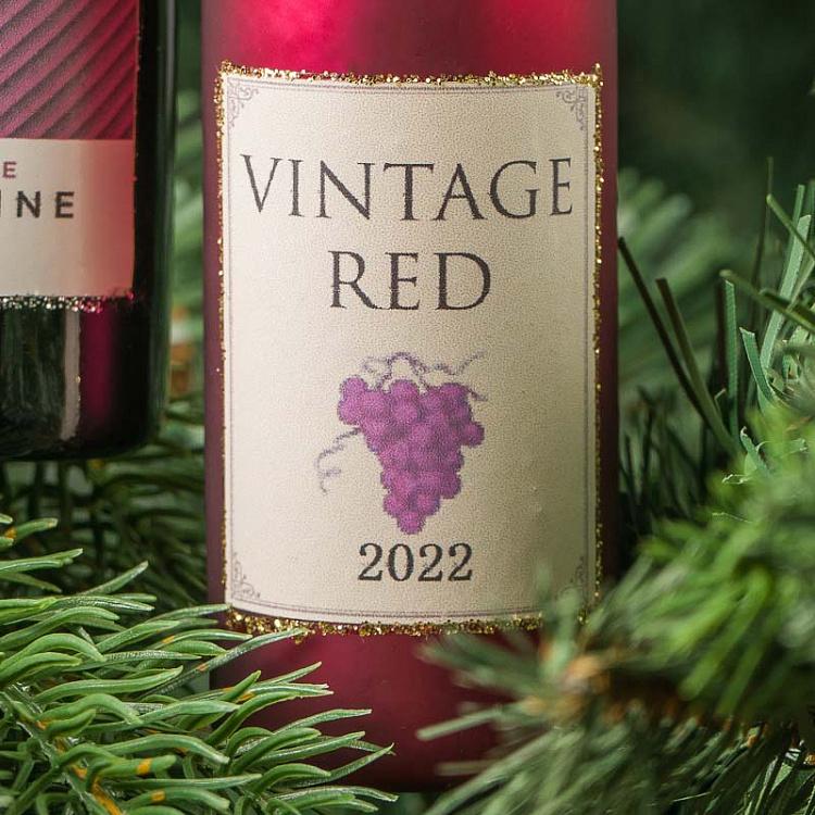 Набор из двух ёлочных игрушек Красное вино Set Of 2 Glass Hangers Red Wine 13,5 cm