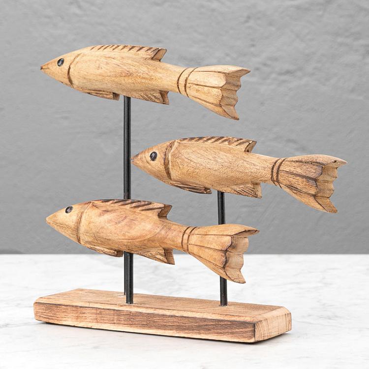 Статуэтка из дерева манго Рыбы Decorative Object Fish Mango Wood