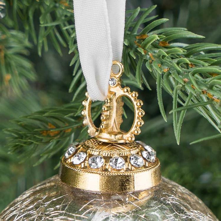 Ёлочная игрушка Золотистый стеклянный состаренный шар, S Aged Glass Ball Gold 8 cm