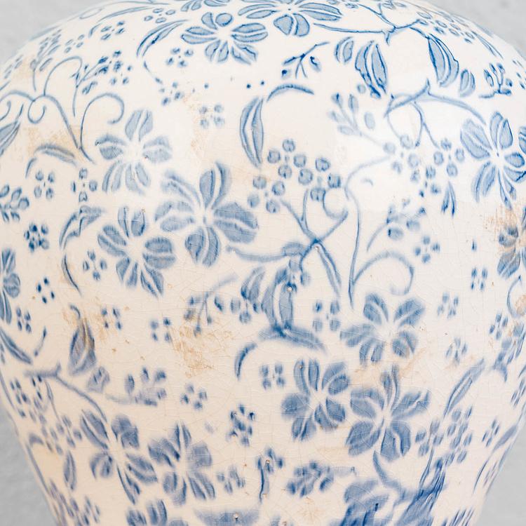 Ваза с синей цветочной росписью Ceramic Vase Blue Painted
