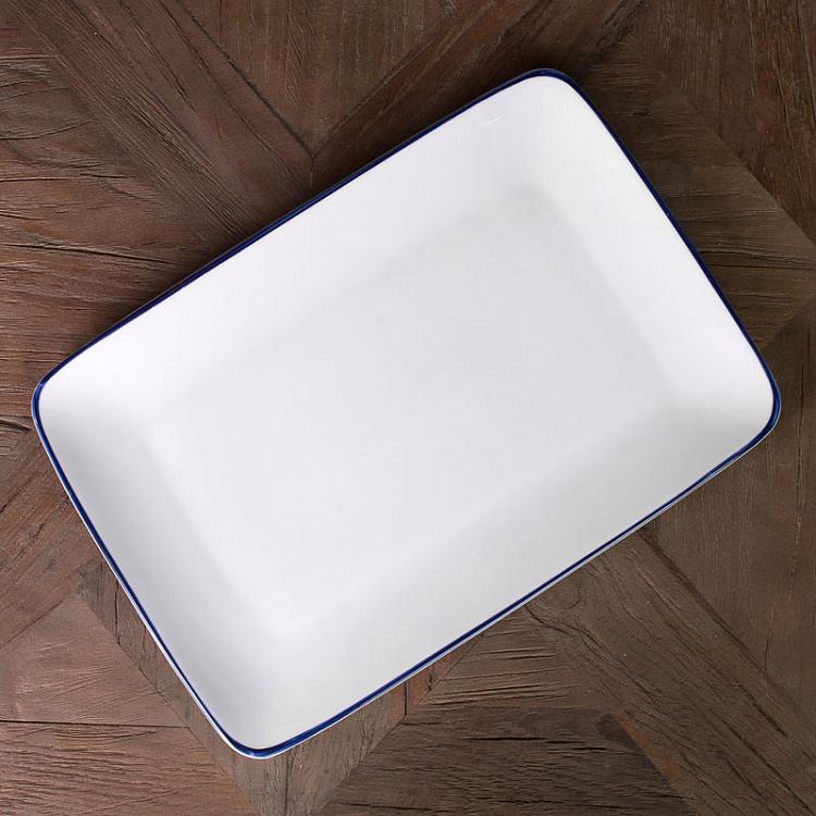 Прямоугольное сервировочное блюдо Синяя полоска Filo Blue Rectangle Platter