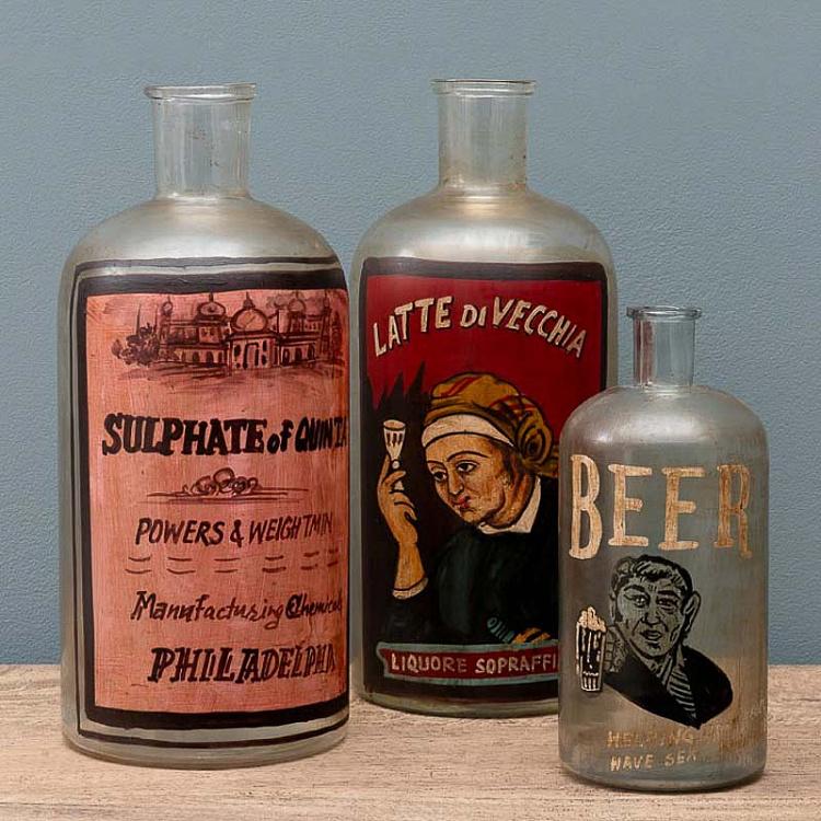 Бутыль с ручной росписью Латте ди Веккья Handpainted Glass Bottle Latte Di Vecchia