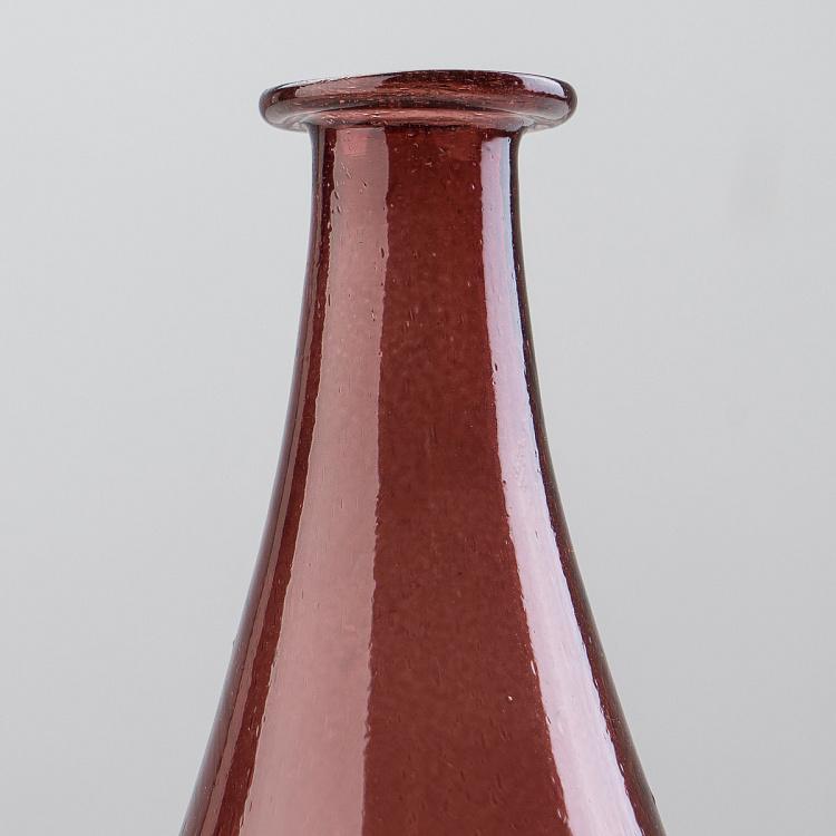 Узкая бордовая мини-ваза из переработанного стекла Narrow Recycled Glass Vase Burgundy