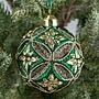 Ёлочная игрушка Golden Flowers Multifaceted Ball Green 8 cm