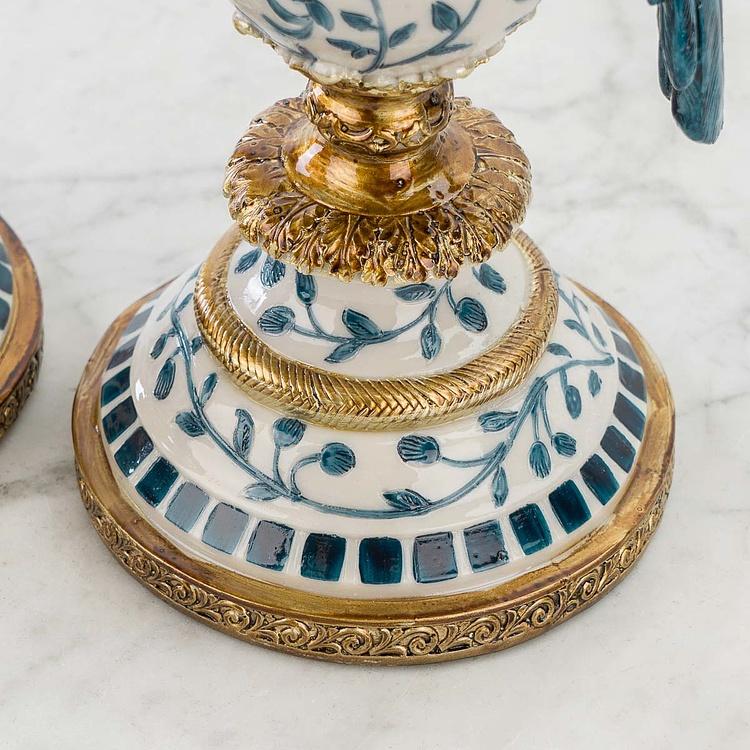 Набор из двух подсвечников Голубые попугаи Set Of 2 Candle Holders Parrots Blue