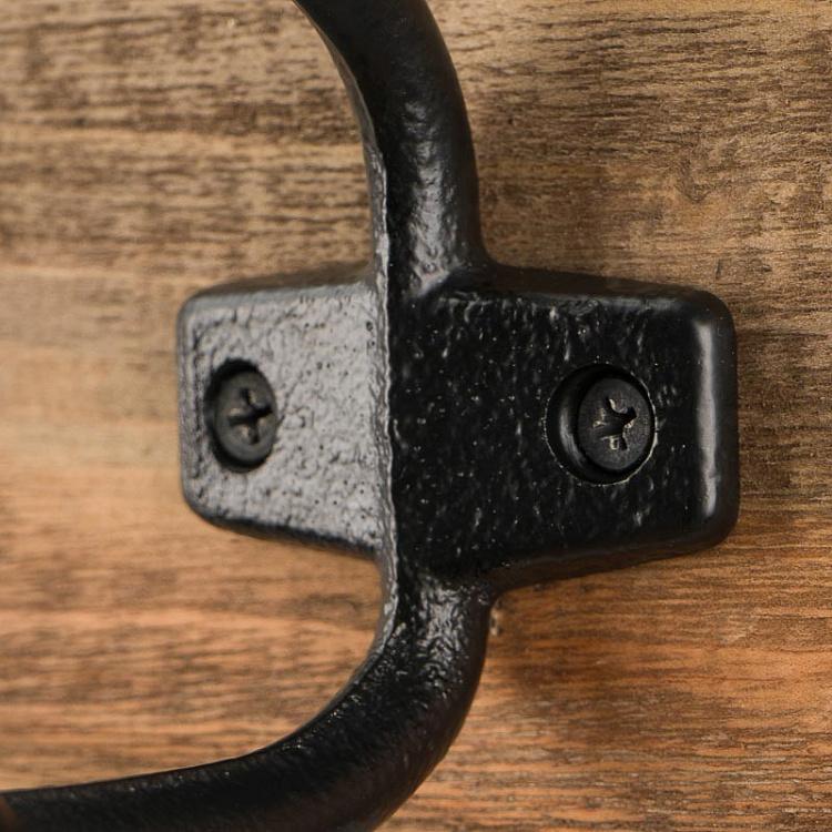 Четырёхместная настенная вешалка из сосны Recycled Pine Coat Rack 4 Metal Hooks