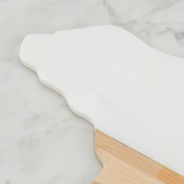 Сервировочная доска из бамбука и мрамора Медведь Bamboo And Marble Bear Tray