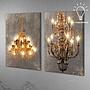 Картина-принт диптих с подсветкой Set Of 2 Prints Grand Chandelier With Led