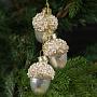 Ёлочная игрушка Glass Dangl Acorns White 5,5 cm