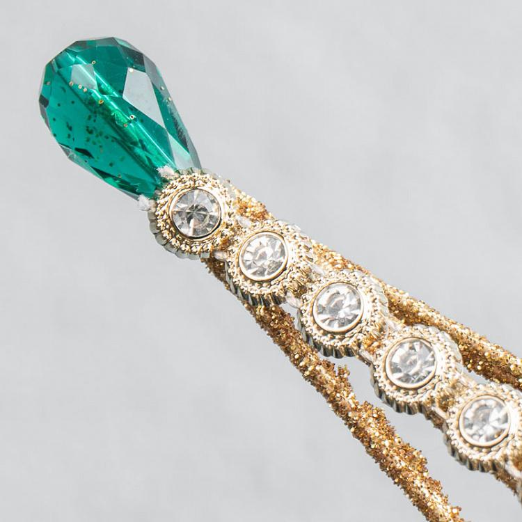 Верхушка на ёлку Полярная звезда золотистая с разноцветными стразами Wire Jewel Northern Star Tree Topper Multi 35 cm