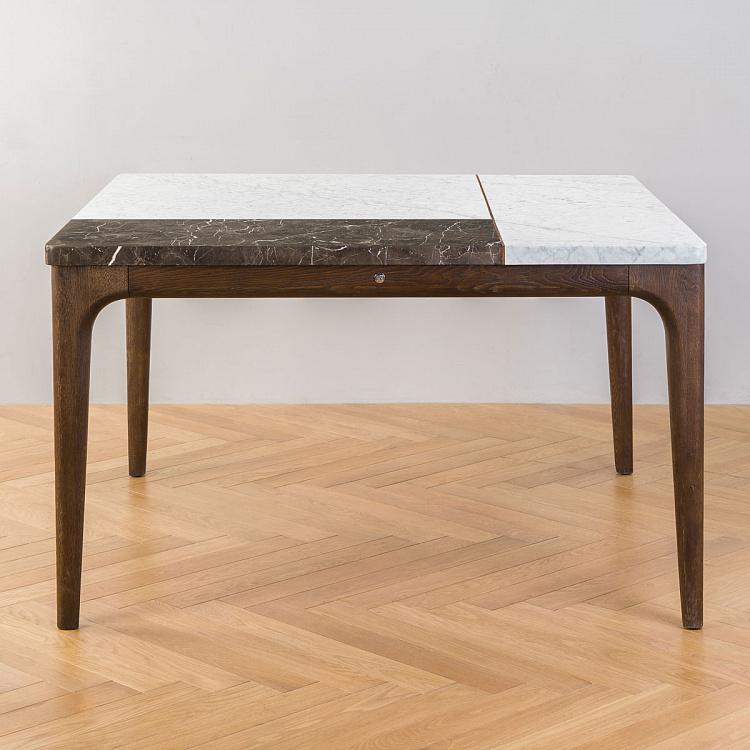 Квадратный обеденный стол Стоунпит, тёмно-коричневые ножки F310 Stonepiet Square Dining Table, Brushed Dark Brown Oak