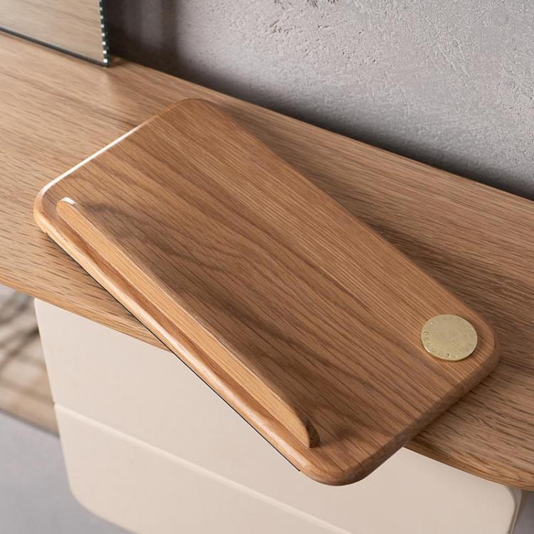 Настенное зеркало с полкой и ящиком Ещё один взгляд, светлый дуб One More Look Mirror Stand, Oak