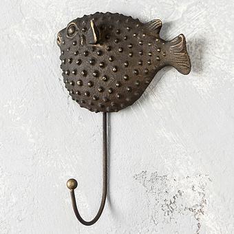 Puffer Fish Antique Gold Hook