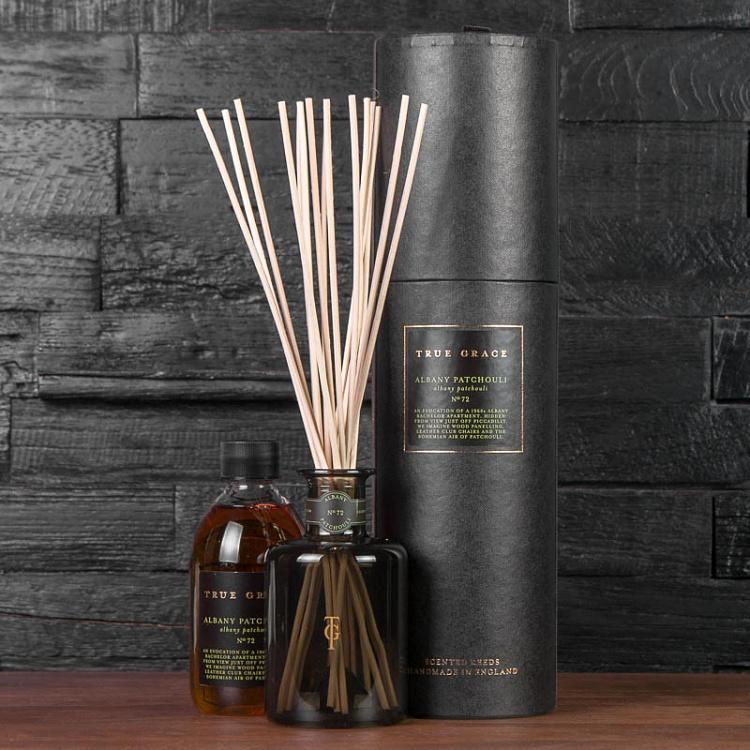 Аромадиффузор набор (палочки, жидкость, бутылочка) Пачули, 250 мл  Small Reed Diffuser Albany Patchouli 250 ml