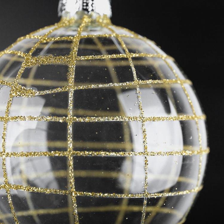 Ёлочный шар Золотая клетка Ball Gold Cage 8 cm