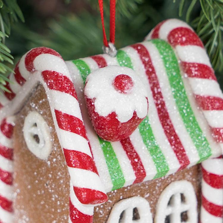 Ёлочная игрушка с led-подсветкой Пряничный домик Gingerbread House Led Light 7 cm