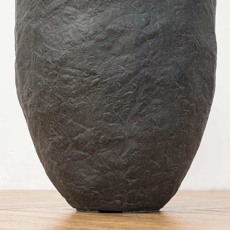 Высокое тёмно-серое кашпо-чаша Эффектори Органик, S Effectory Organic Tall Bowl Dark Gray Small