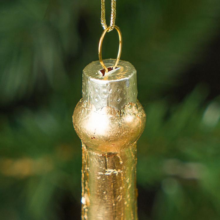 Ёлочная игрушка Розовое шампанское Glass Hanger Champagne Pink 14 cm