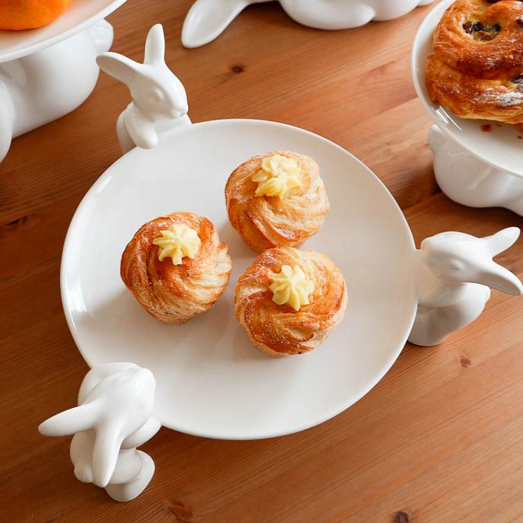 Сервировочная подставка-тортовница Кролики-воришки Plate For Sweets Rabbits Thieves