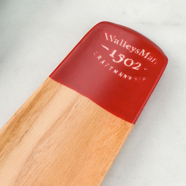 Красная деревянная ложка для обуви Oak Shoe Horn Red