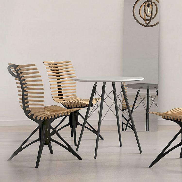 Бежевый стул Скелетон Skeleton Chair Natural/Black