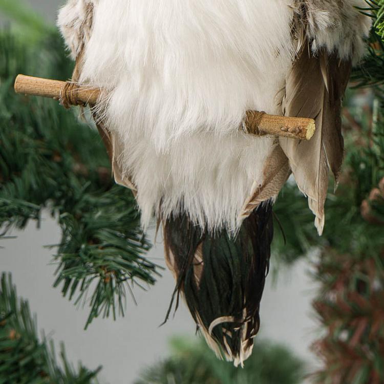 Ёлочная игрушка Сова на ветке, M Owl On Branch 25 cm