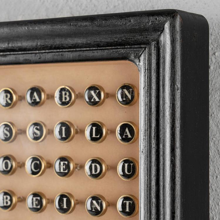 Настенное украшение Деревянный алфавит в раме Wooden Alphabet Frame Underwood