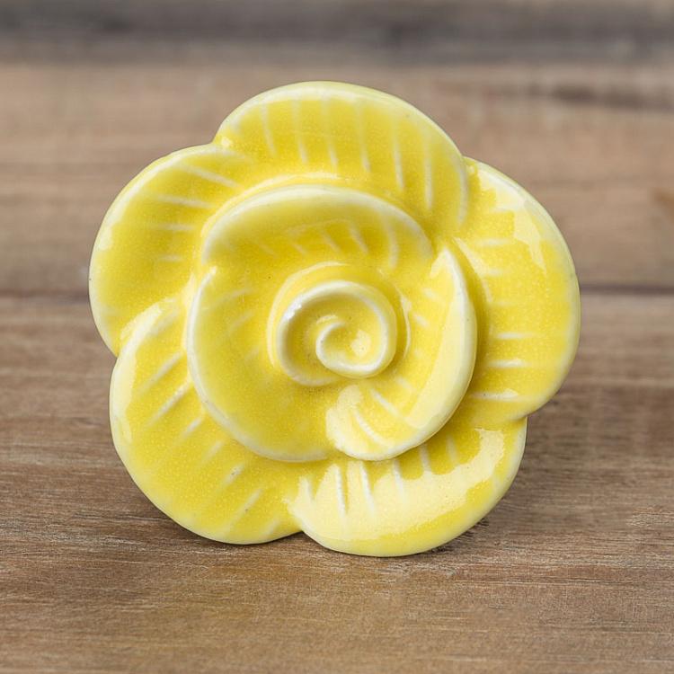 Мебельная ручка Жёлтая роза Yellow Rose Knob